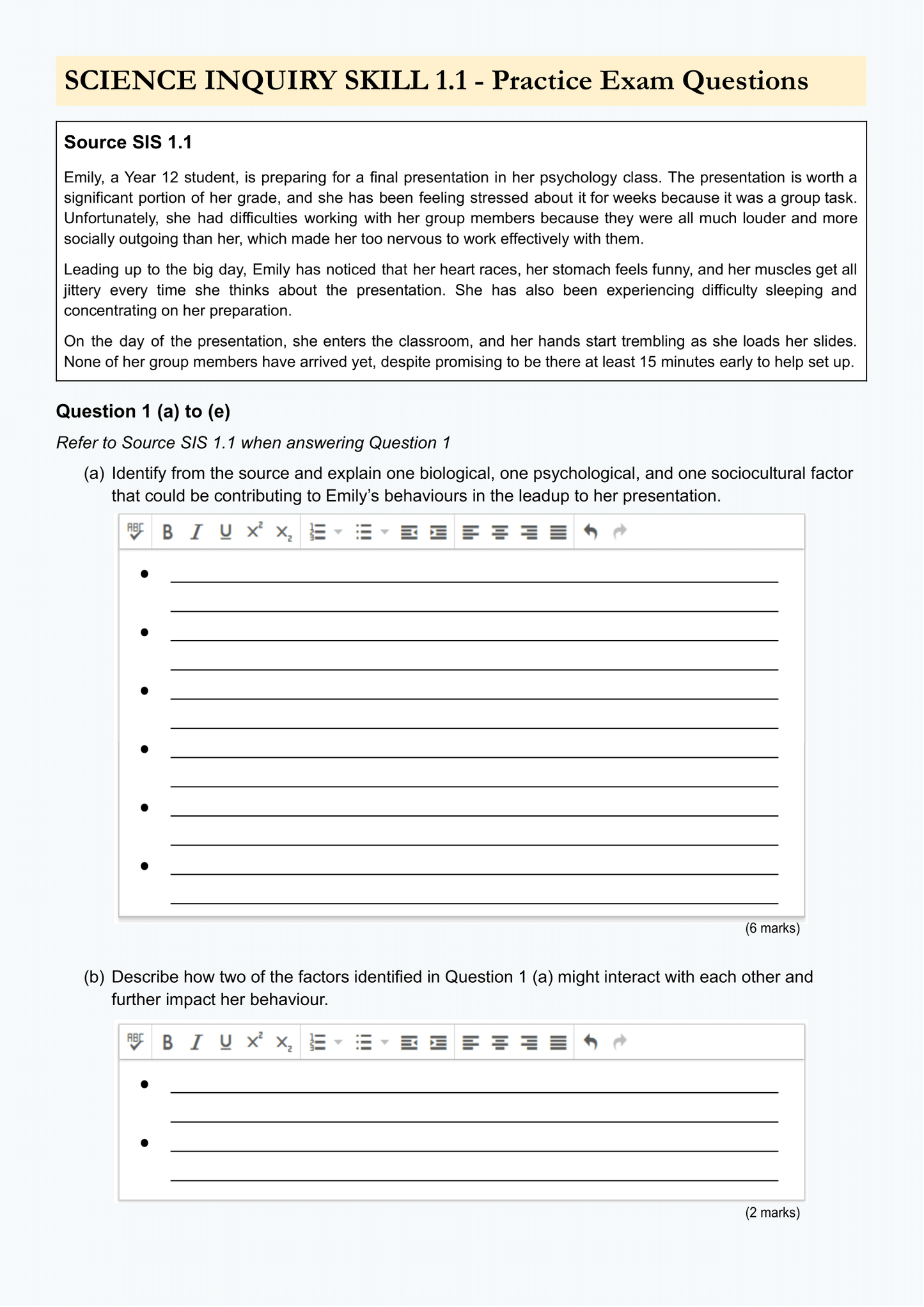 Psychology Exam Revision Guide