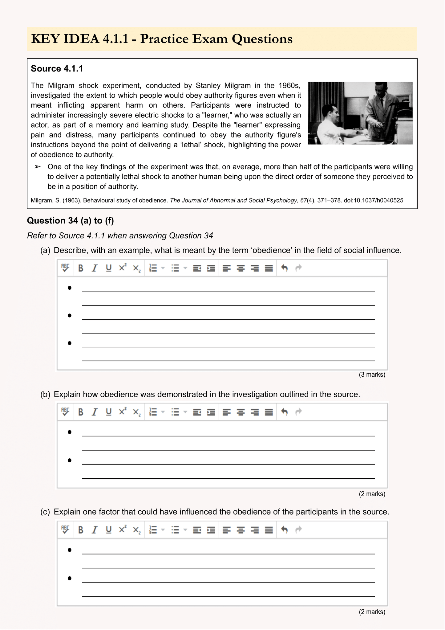 Psychology Exam Revision Guide