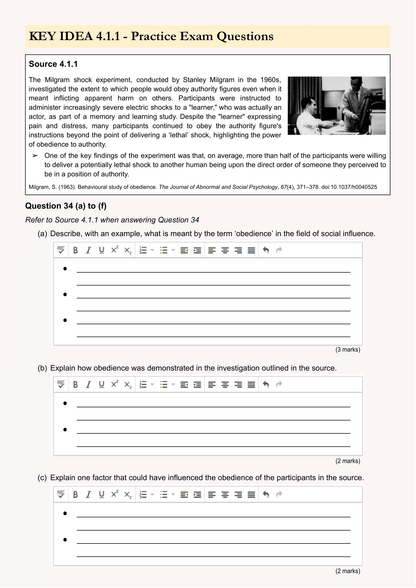 Psychology Exam Revision Guide