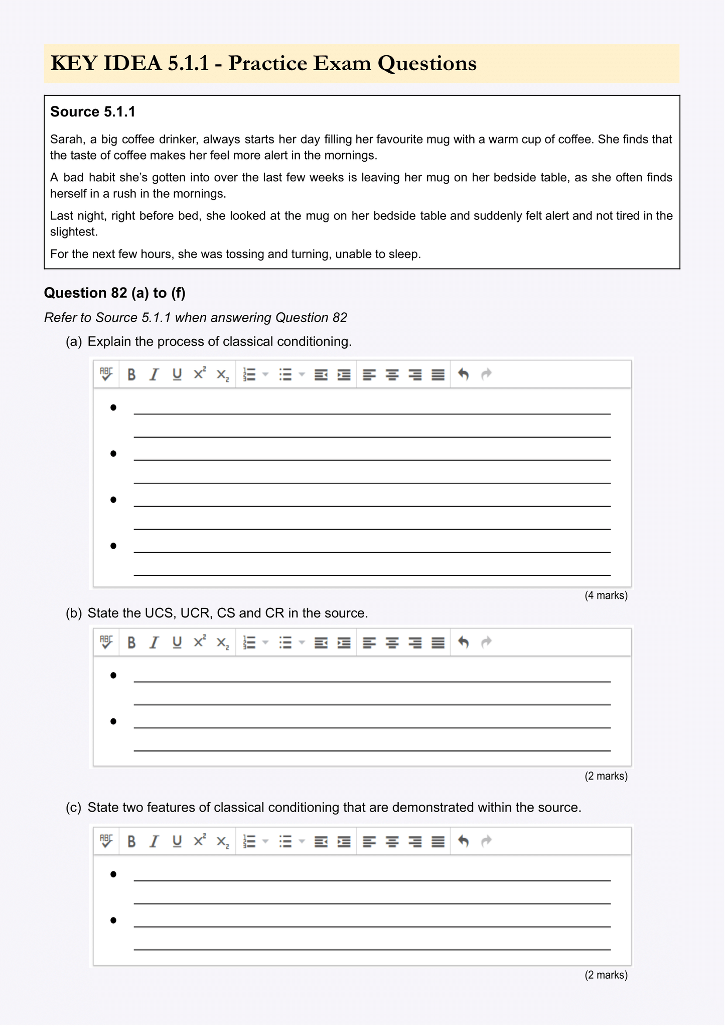 Psychology Exam Revision Guide
