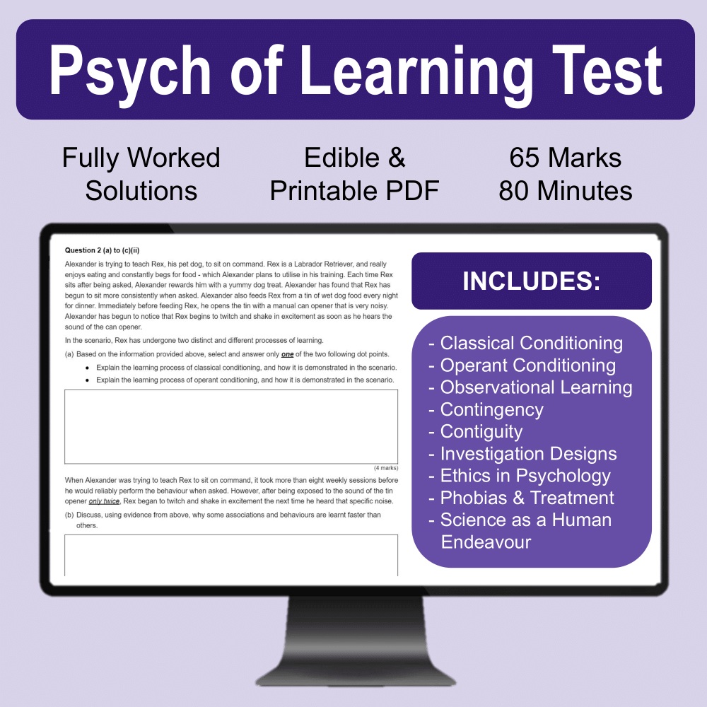 Stage 2 Psychology 2024 Psychology of Learning Test