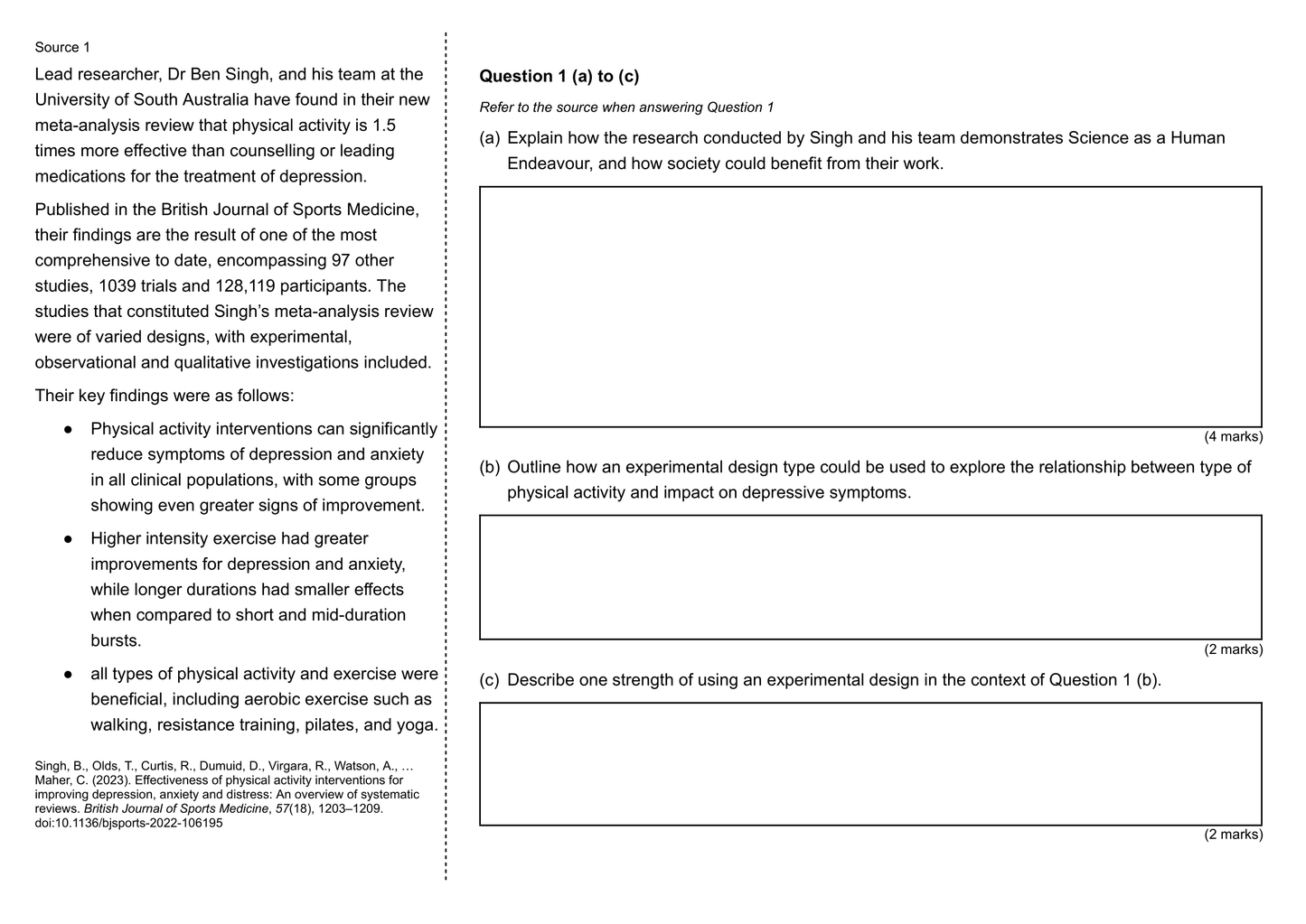 Stage 2 Psychology 2024 Trial Exam