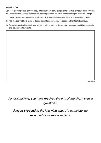 Stage 2 Psychology 2024 Trial Exam